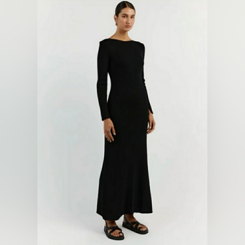Dissh Aria Women's Black Knit Dress Size Large